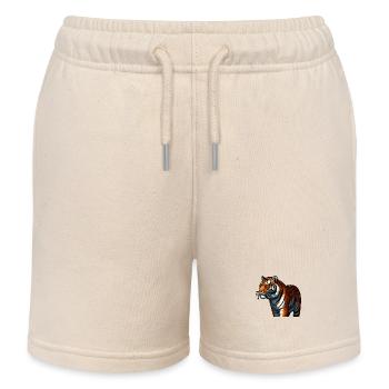 Tiger Feline Bestie: Wilde Schönheit! - Kinder Organic Joggingshorts Mini Bolter von Stanley/Stella - Natur - Vorne