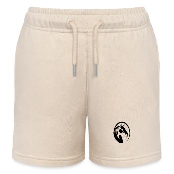 Cool black horse - Kids Organic Sweat Shorts by Stanley/Stella - soft Ecru - Front