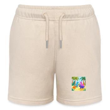 🦕 Verspielte Dinosaurier 🌴 - Kinder Organic Joggingshorts Mini Bolter von Stanley/Stella - Natur - Vorne
