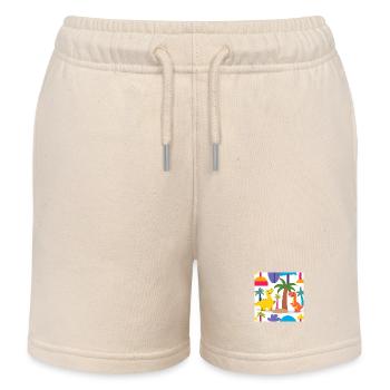 🦖 Fröhliche Dino-Abenteuer 🌴 - Kinder Organic Joggingshorts Mini Bolter von Stanley/Stella - Natur - Vorne
