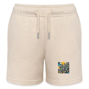 Yellow abstract - Kids Organic Sweat Shorts by Stanley/Stella - soft Ecru - Front