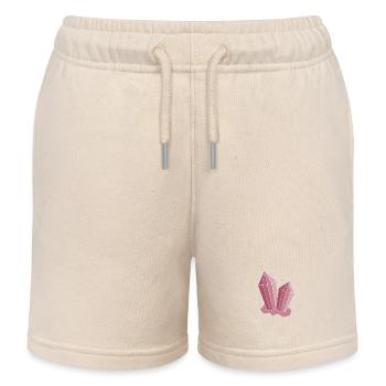 Rose cristal - Short de jogging enfant bio Stanley/Stella - écru doux - Devant