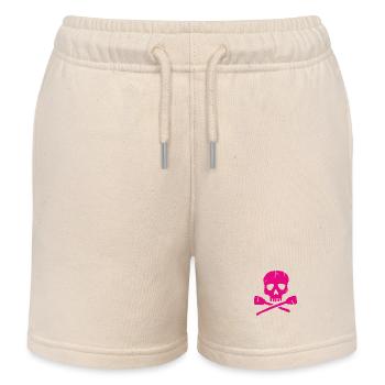 Rowing Paddle Skull Kayak - Kids Organic Sweat Shorts by Stanley/Stella - soft Ecru - Front