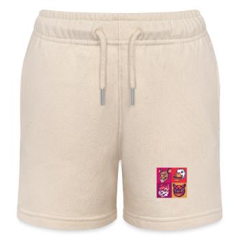 Smile Tiere maus ente eule squirrel Halloween - Kinder Organic Joggingshorts Mini Bolter von Stanley/Stella - Natur - Vorne