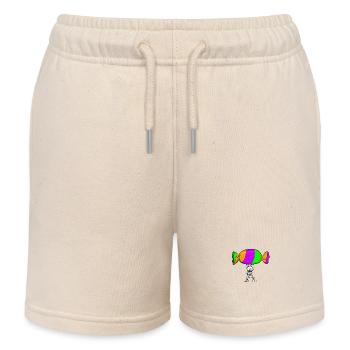 Halloween Skelett - Kinder Organic Joggingshorts Mini Bolter von Stanley/Stella - Natur - Vorne