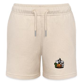 Halloween Comic Party Trick Or Treat - Kids Organic Sweat Shorts by Stanley/Stella - soft Ecru - Front
