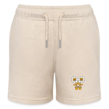 2 Böse Blumen Gucken Gemein Grinsen Frech Gesicht - Kinder Organic Joggingshorts Mini Bolter von Stanley/Stella - Natur - Vorne