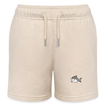 Fröhlicher Cartoon-Hai - Kinder Organic Joggingshorts Mini Bolter von Stanley/Stella - Natur - Vorne