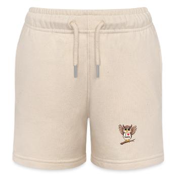 Skurrile Eule Ich liebe Hooters Zeichen auf der Brust - Kinder Organic Joggingshorts Mini Bolter von Stanley/Stella - Natur - Vorne