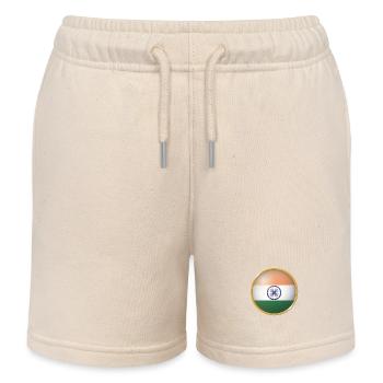 Indien Emblem - Kinder Organic Joggingshorts Mini Bolter von Stanley/Stella - Natur - Vorne