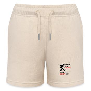 Design "Comeback Statement" - Kids Organic Sweat Shorts by Stanley/Stella - soft Ecru - Front