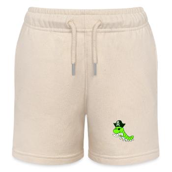 Caterpillar Sabre Pirate Captain Hat Funny Cute Comic - Kids Organic Sweat Shorts by Stanley/Stella - soft Ecru - Front