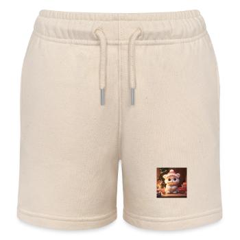Festliche Mieze im Weihnachtszauber - Kinder Organic Joggingshorts Mini Bolter von Stanley/Stella - Natur - Vorne