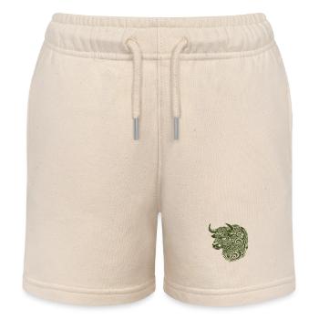 Taurus Tribal - Kids Organic Sweat Shorts by Stanley/Stella - soft Ecru - Front