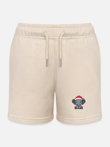 Elefant Weihnachten - Kinder Organic Joggingshorts Mini Bolter von Stanley/Stella - Natur