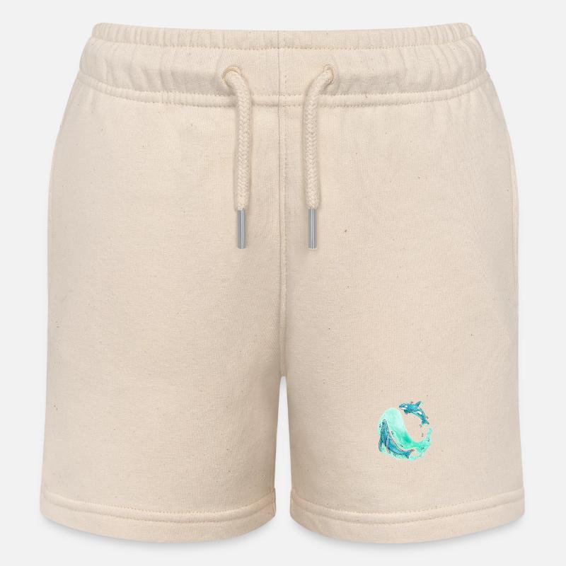 Vague de baleine - Short de jogging enfant bio Stanley/Stella - écru doux