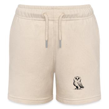 Putzige Schnee-Eule Bleistift Skizze - Kinder Organic Joggingshorts Mini Bolter von Stanley/Stella - Natur - Vorne
