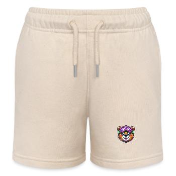 Bear Comic Ski Goggles - Kids Organic Sweat Shorts by Stanley/Stella - soft Ecru - Front