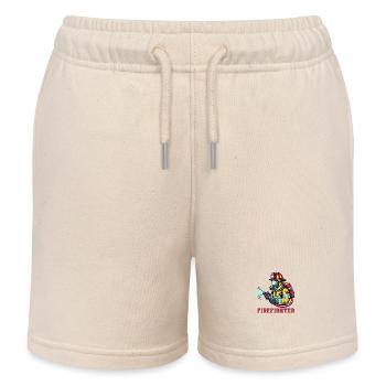Fire Brigade Firefighter - Kids Organic Sweat Shorts by Stanley/Stella - soft Ecru - Front