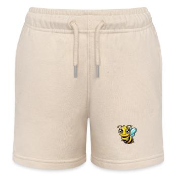 Abeille dessin animé bande dessinée - Short de jogging enfant bio Stanley/Stella - écru doux - Devant