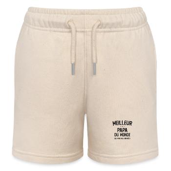 Meilleur papa du monde,cadeau Fête Des Pères - Short de jogging enfant bio Stanley/Stella - écru doux - Devant