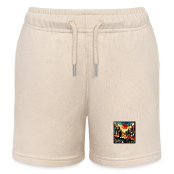 Samurai vor roter Sonne - Kinder Organic Joggingshorts Mini Bolter von Stanley/Stella - Natur - Vorne