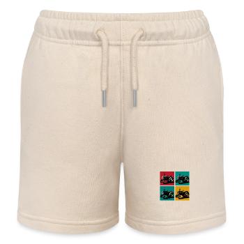 Retro-Oldtimer-Traktor - Kinder Organic Joggingshorts Mini Bolter von Stanley/Stella - Natur - Vorne