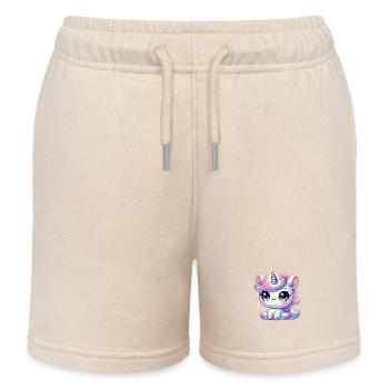 Super Cute Kawaii Baby Unicorn - Kinder Organic Joggingshorts Mini Bolter von Stanley/Stella - Natur - Vorne