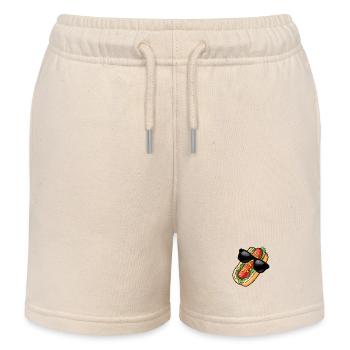 Hot Dog Sunglasses - Kids Organic Sweat Shorts by Stanley/Stella - soft Ecru - Front