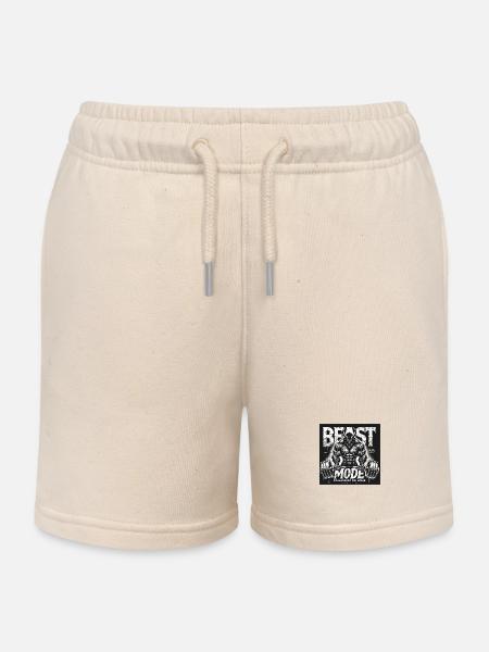 Logo mode - Kids Organic Sweat Shorts by Stanley/Stella - soft Ecru