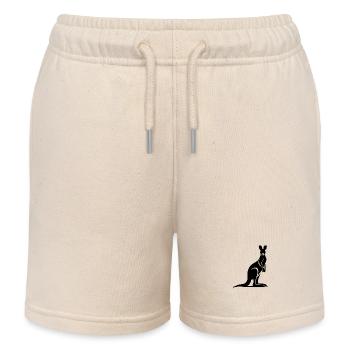 Wildtier Silhouette mit typischer Känguru Pose - Kinder Organic Joggingshorts Mini Bolter von Stanley/Stella - Natur - Vorne