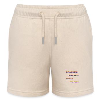 Make Love Not War – LGBTQ+ Pride Edition🌈 - Kinder Organic Joggingshorts Mini Bolter von Stanley/Stella - Natur - Vorne