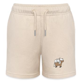 2 Hase Vogel Pferd reiten Reiter Pferdchen winken - Kinder Organic Joggingshorts Mini Bolter von Stanley/Stella - Natur - Vorne