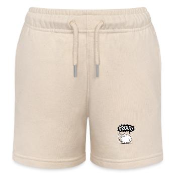 Fart cat - Kids Organic Sweat Shorts by Stanley/Stella - soft Ecru - Front