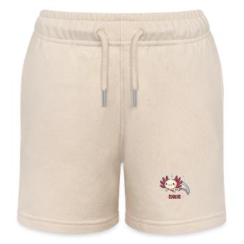 Evolve Axolotl – Süßes Motiv mit Message - Kinder Organic Joggingshorts Mini Bolter von Stanley/Stella - Natur - Vorne