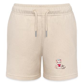 Moin maritime cat cats sailor ahoy - Kids Organic Sweat Shorts by Stanley/Stella - soft Ecru - Front