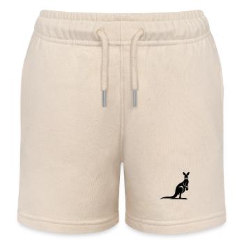 Silhouette of a graceful kangaroo - Kids Organic Sweat Shorts by Stanley/Stella - soft Ecru - Front