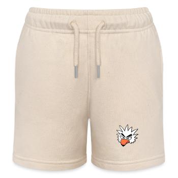 White Parrot Bird Peeps Nasty Cool Serious Comic - Kids Organic Sweat Shorts by Stanley/Stella - soft Ecru - Front