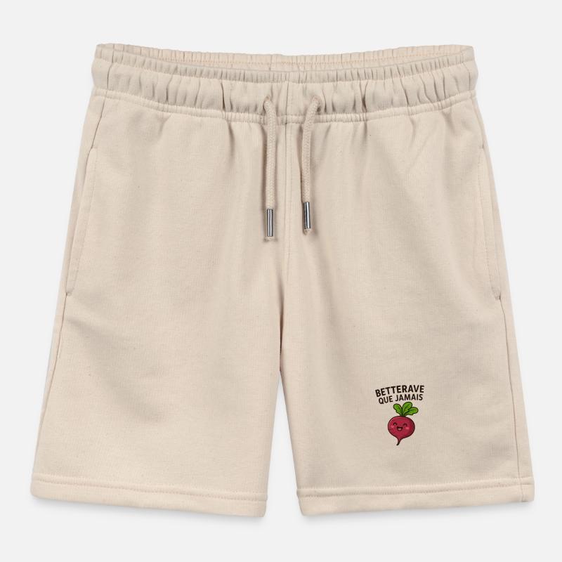 Beetroot with a vegetable Kids Organic Sweat Shorts by Stanley/Stella