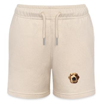 Dog head 1 brown - Kids Organic Sweat Shorts by Stanley/Stella - soft Ecru - Front