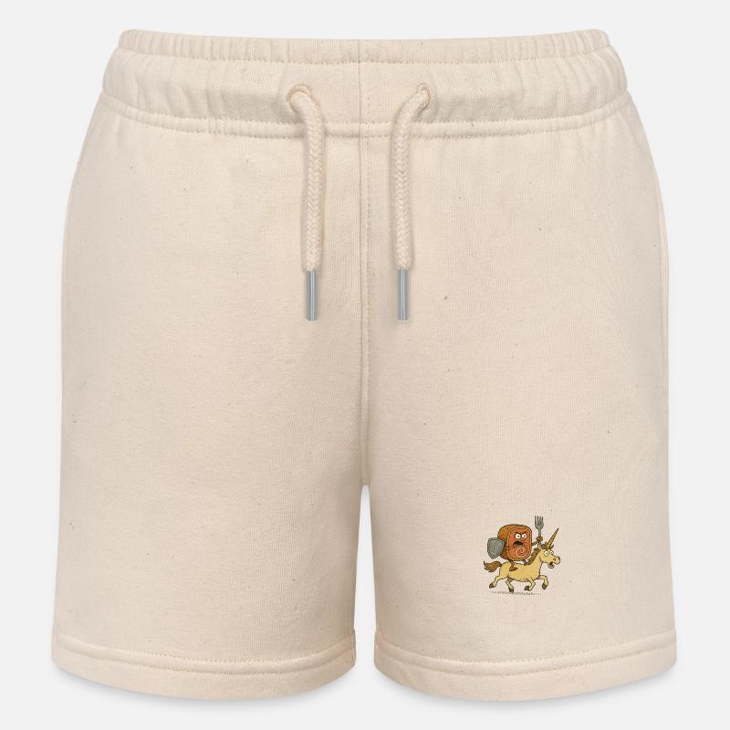 Rouleau de saucisse Knight - Short de jogging enfant bio Stanley/Stella - écru doux