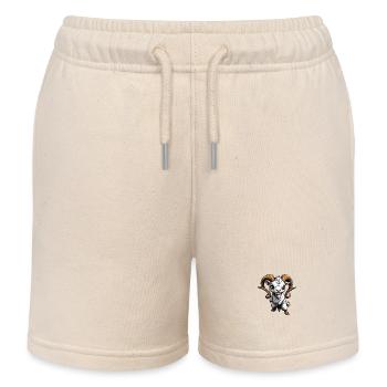 Cartoon Goat - Kids Organic Sweat Shorts by Stanley/Stella - soft Ecru - Front