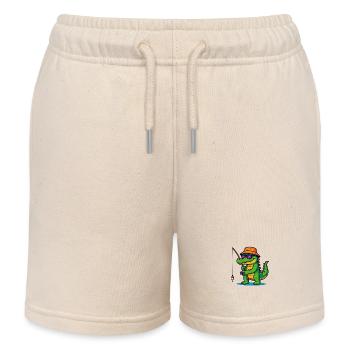 Krokodil Angeln - Kinder Organic Joggingshorts Mini Bolter von Stanley/Stella - Natur - Vorne