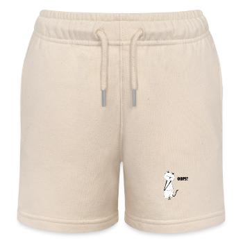 Nekochan Antonio Oops - Kids Organic Sweat Shorts by Stanley/Stella - soft Ecru - Front
