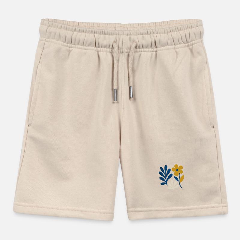 Composition florale – Bleu & Moutarde Short de jogging enfant bio Stanley/Stella