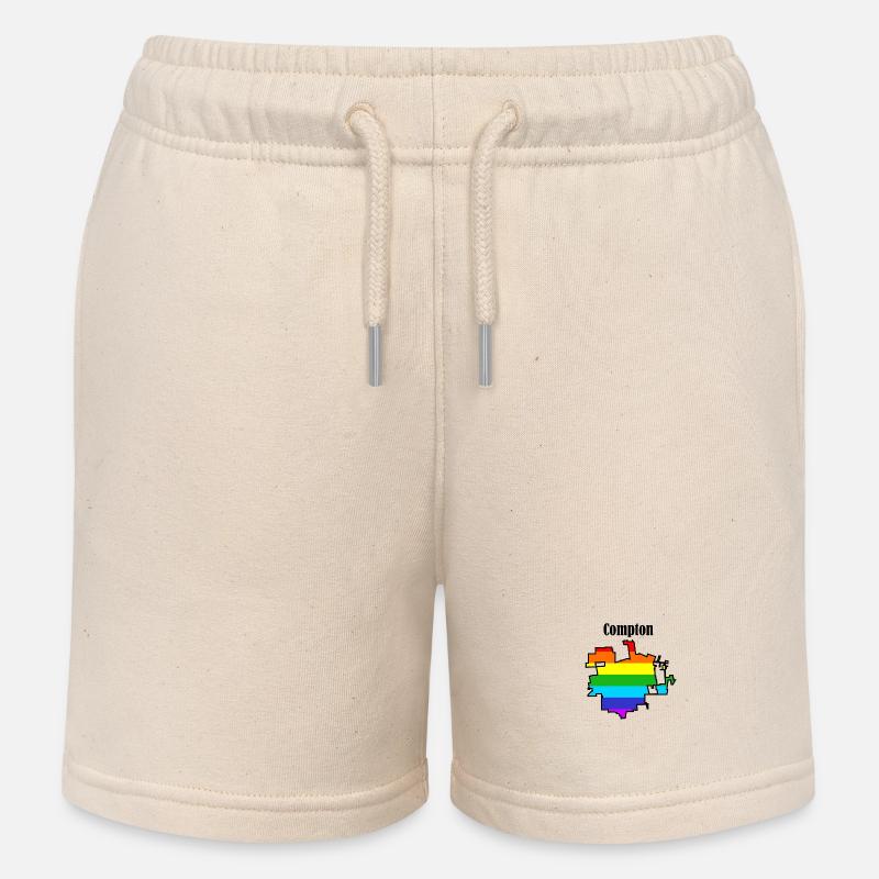 Arc-en-ciel de Compton - Short de jogging enfant bio Stanley/Stella - écru doux