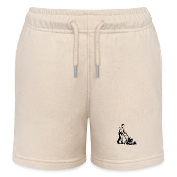 Mann mit Mäher – Schwarz-Weiß-Klassiker - Kinder Organic Joggingshorts Mini Bolter von Stanley/Stella - Natur - Vorne