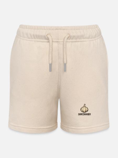 Clove of garlic - Kids Organic Sweat Shorts by Stanley/Stella - soft Ecru