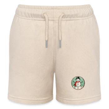 Bonhomme de neige classique d’hiver Fun Design - Short de jogging enfant bio Stanley/Stella - écru doux - Devant
