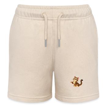 Katze Tiger 3 - Kinder Organic Joggingshorts Mini Bolter von Stanley/Stella - Natur - Vorne